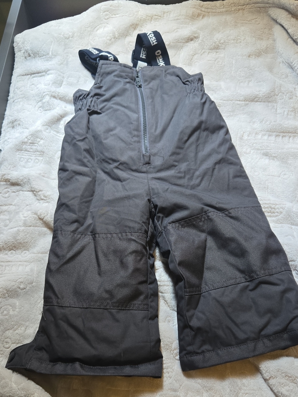 OshKosh B'gosh Dark Gray Insulated Snow Bib Pants with Branded Straps